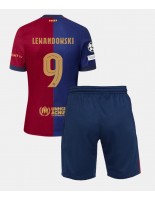 Barcelona Robert Lewandowski #9 Domácí dres pro děti 2024-25 Krátký Rukáv (+ trenýrky)